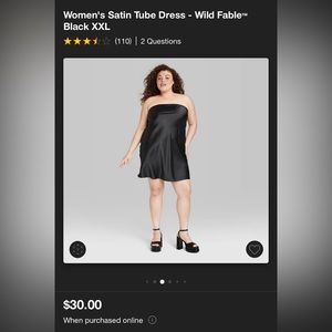 Wild Fable Satin Tube Dress